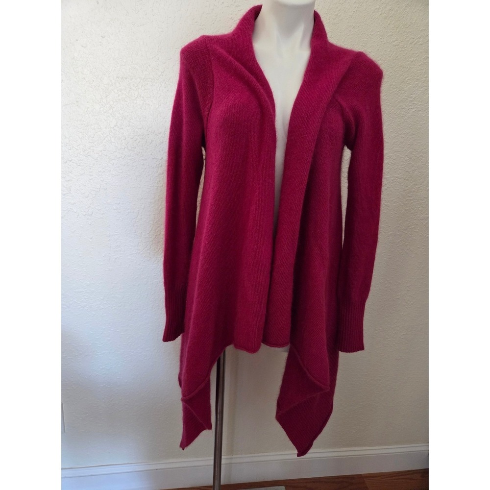 James‎ Lakeland Pink Angora Blend Open Front Waterfall Cardigan Sweater Womens S